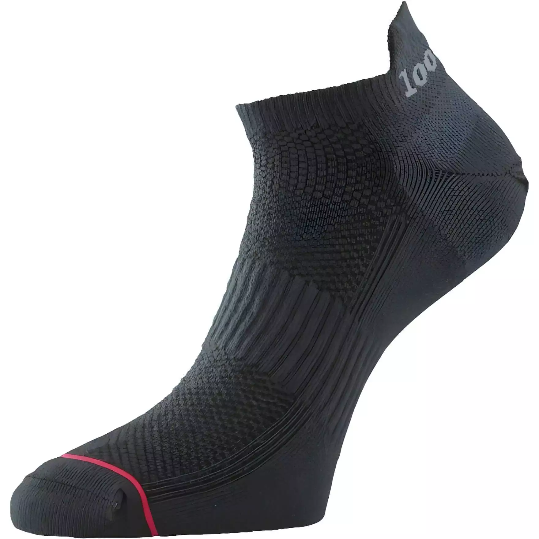 1000 Mile Double Layer Trainer Liner Mens Running Socks - Black