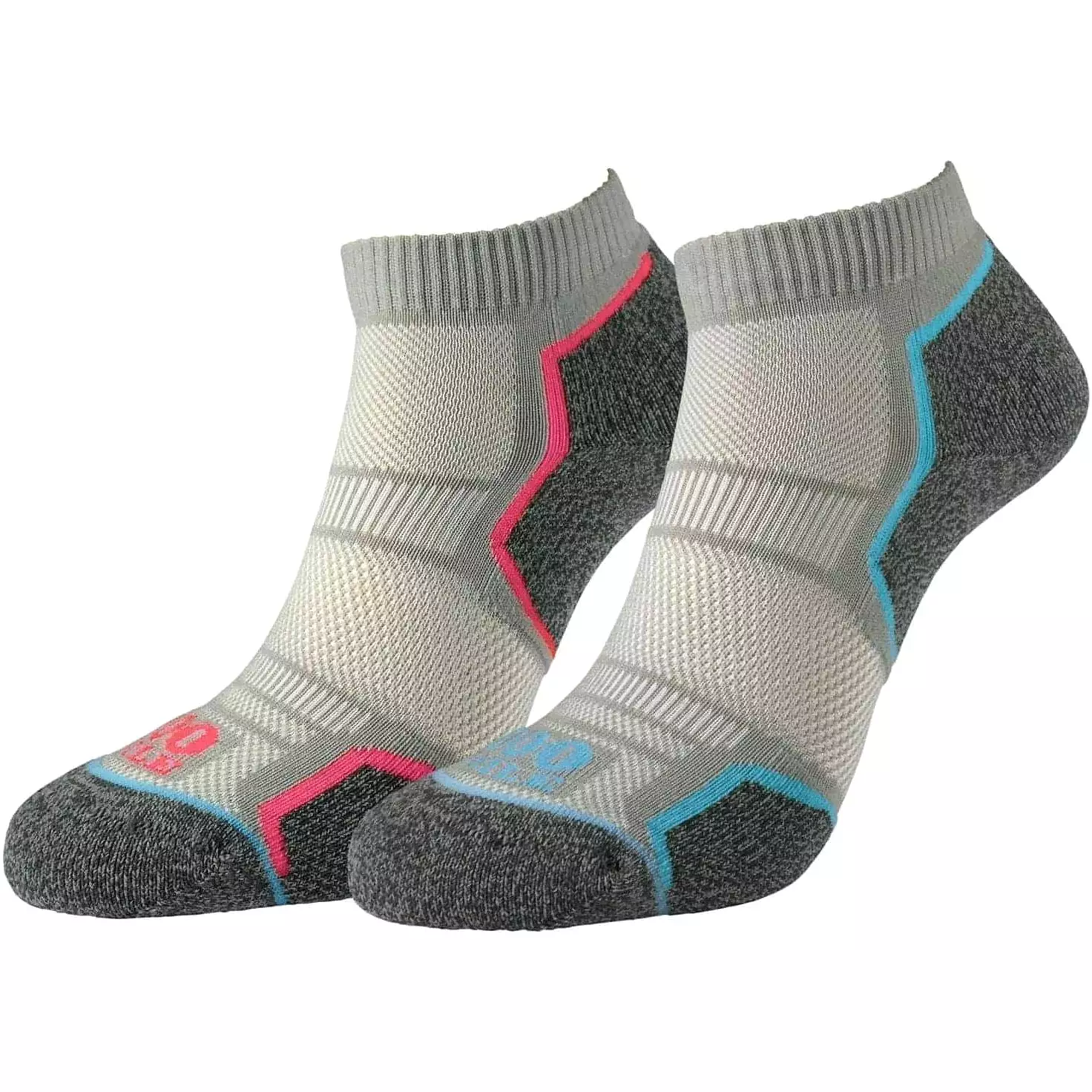 1000 Mile Repreve Single Layer Twin Pack Womens Running Socks - Grey