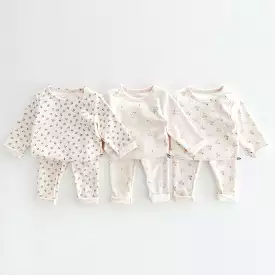 2 Pieces Set Baby Kid Girls Flower Print Tops And Pants Wholesale 231130100