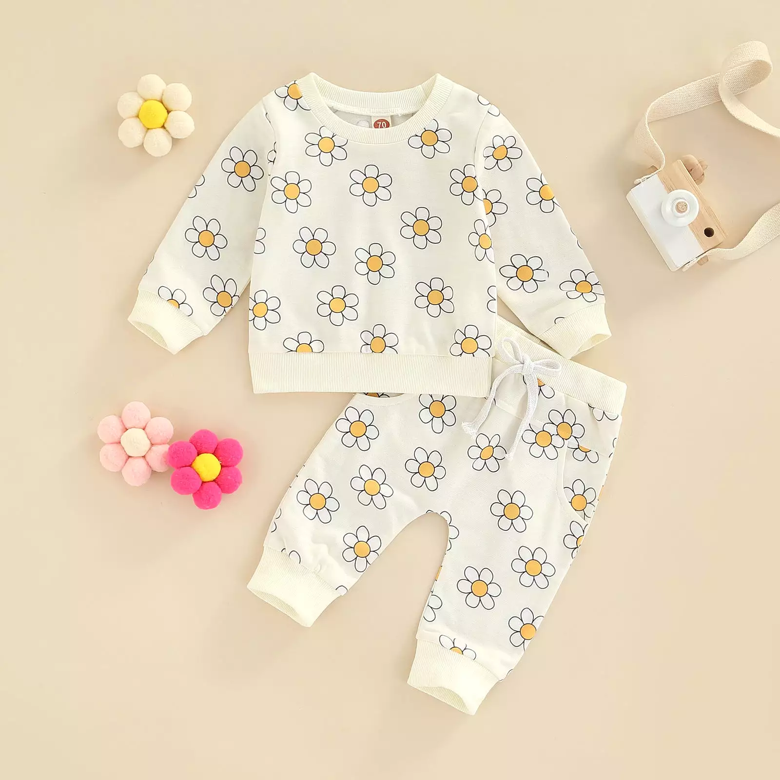 2 Pieces Set Baby Kid Girls Flower Print Tops And Pants Wholesale 231130122