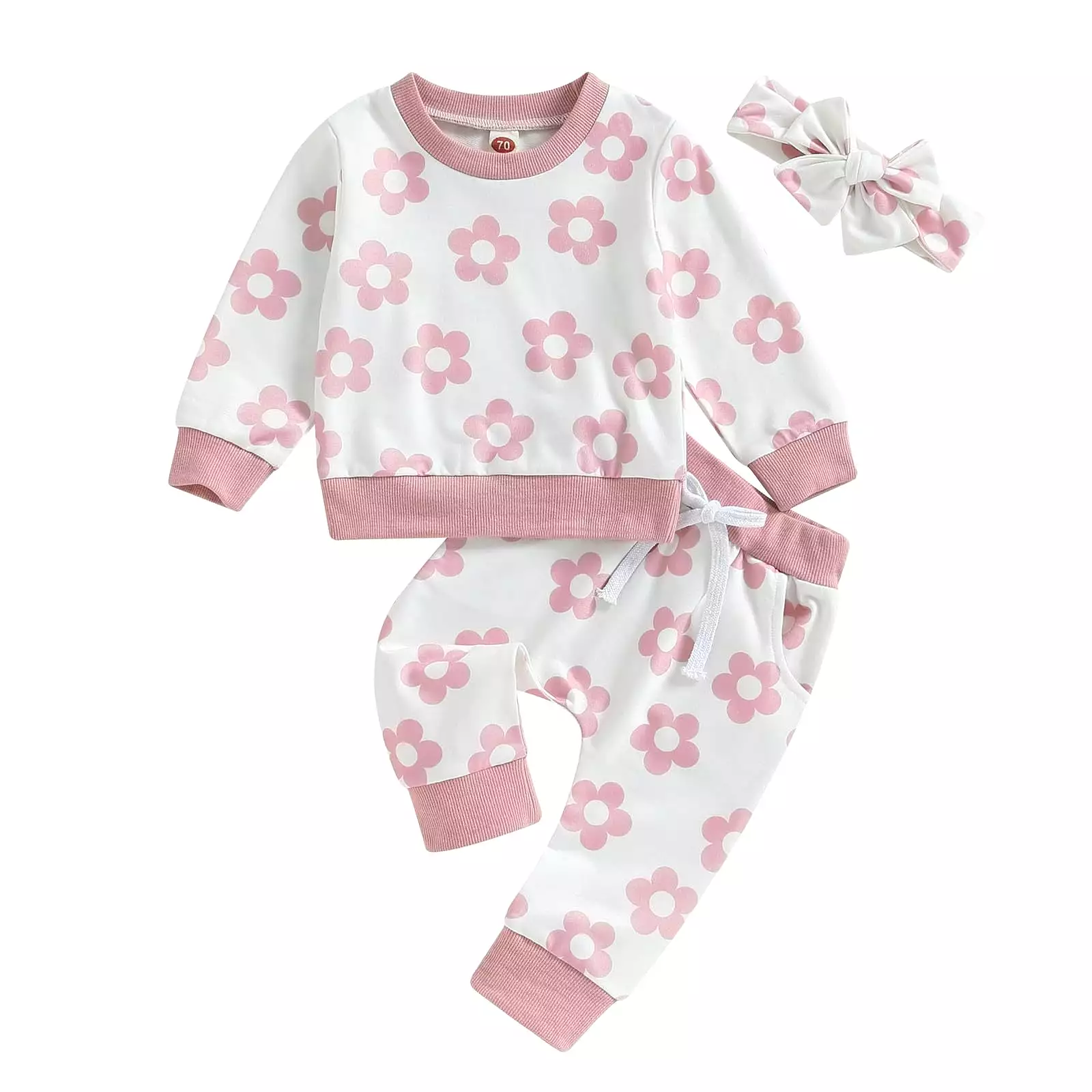 2 Pieces Set Baby Kid Girls Flower Print Tops And Pants Wholesale 231130168