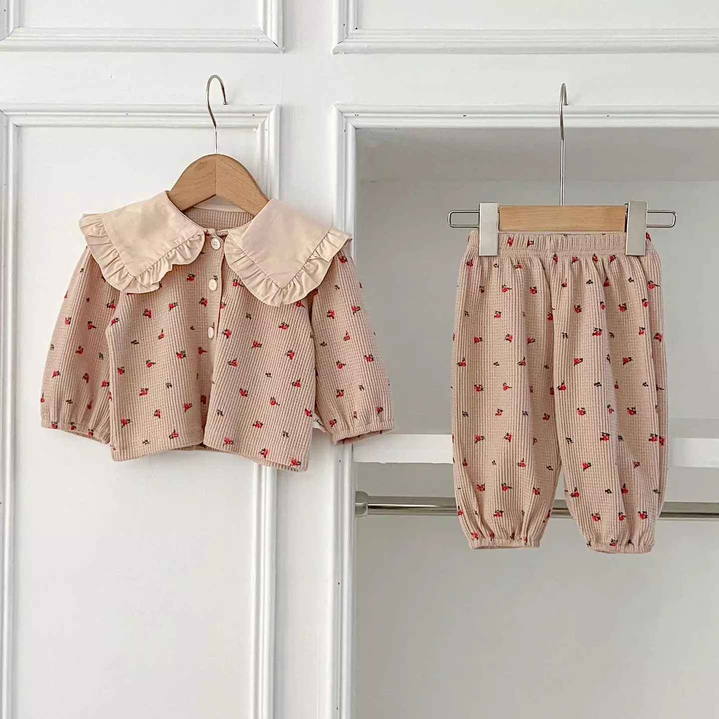 2 Pieces Set Baby Kid Girls Flower Print Tops And Pants Wholesale 240111162