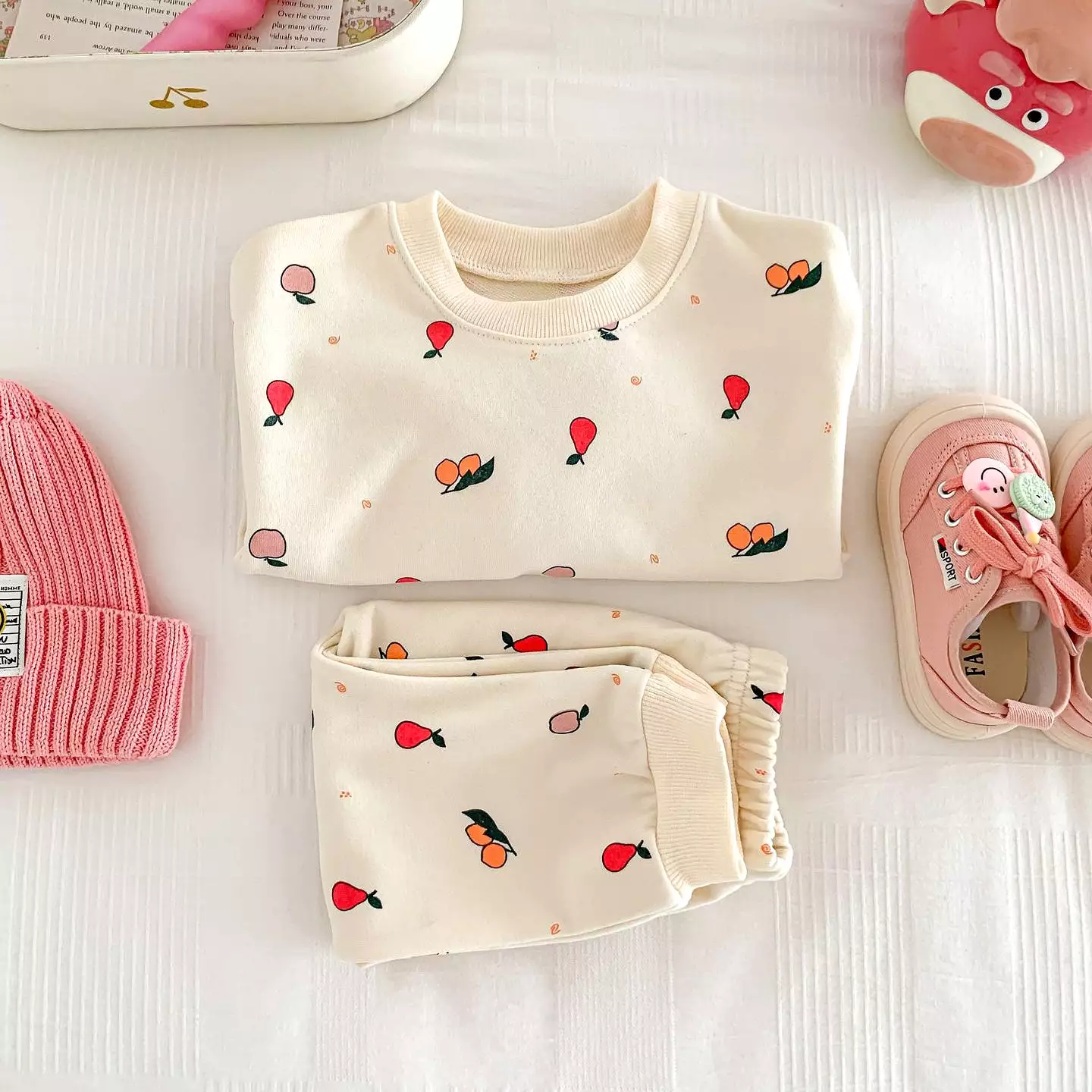 2 Pieces Set Baby Kid Girls Fruit Print Tops And Pants Wholesale 23101941