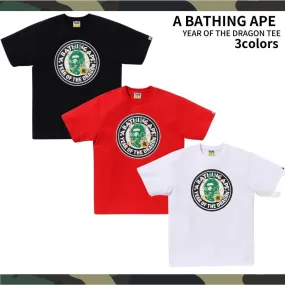 A BATHING APE  |Crew Neck Street Style Plain Cotton Short Sleeves