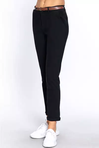 ACTIVE BASIC Cotton-Span Twill Straight Pants