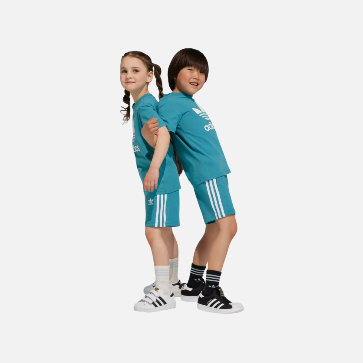 Adidas Adicolor Kids Unisex  Shorts and T-shirt Set (3-8Year)  -Arctic Fusion/White