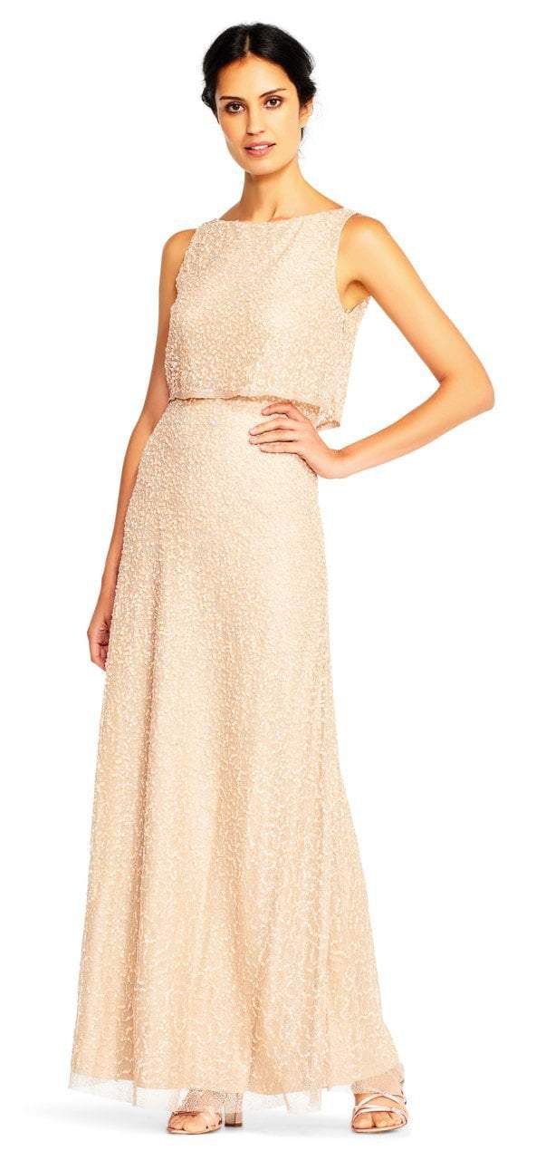 Adrianna Papell - AP1E201759 Sleeveless Popover Sequined Gown