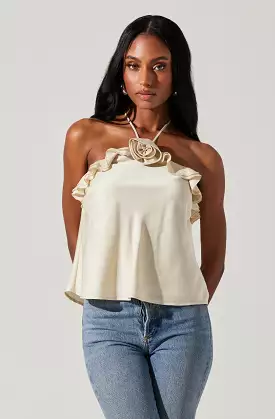 Alix Rosette Halter Neck Top