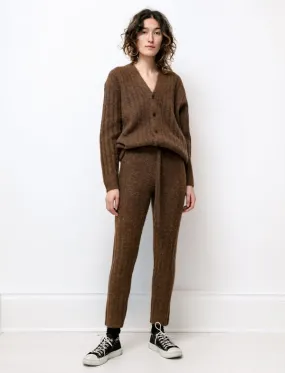 Baby Alpaca Wool Rib Pants - Brown