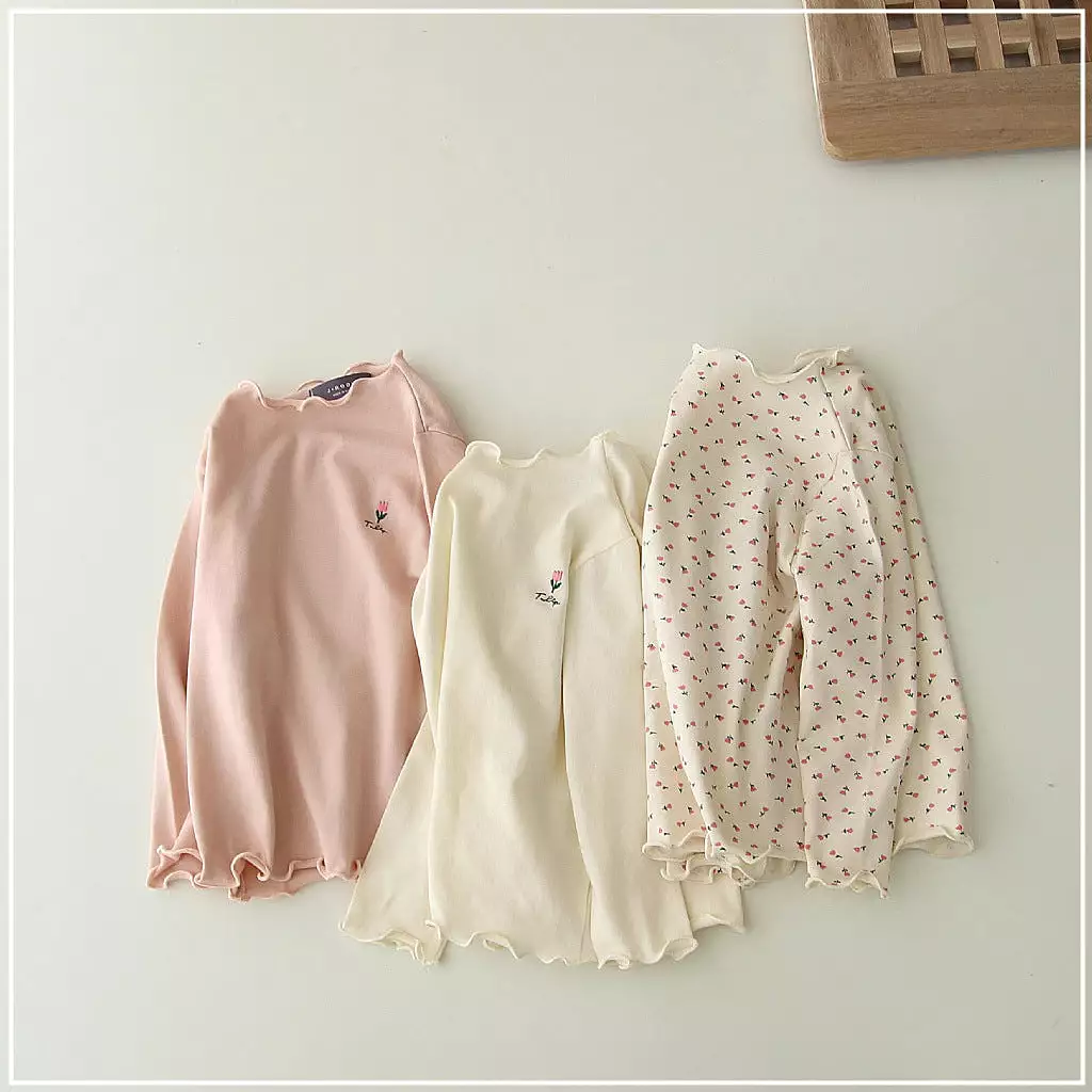 Baby Kid Girls Flower Print Tops Wholesale 23113039