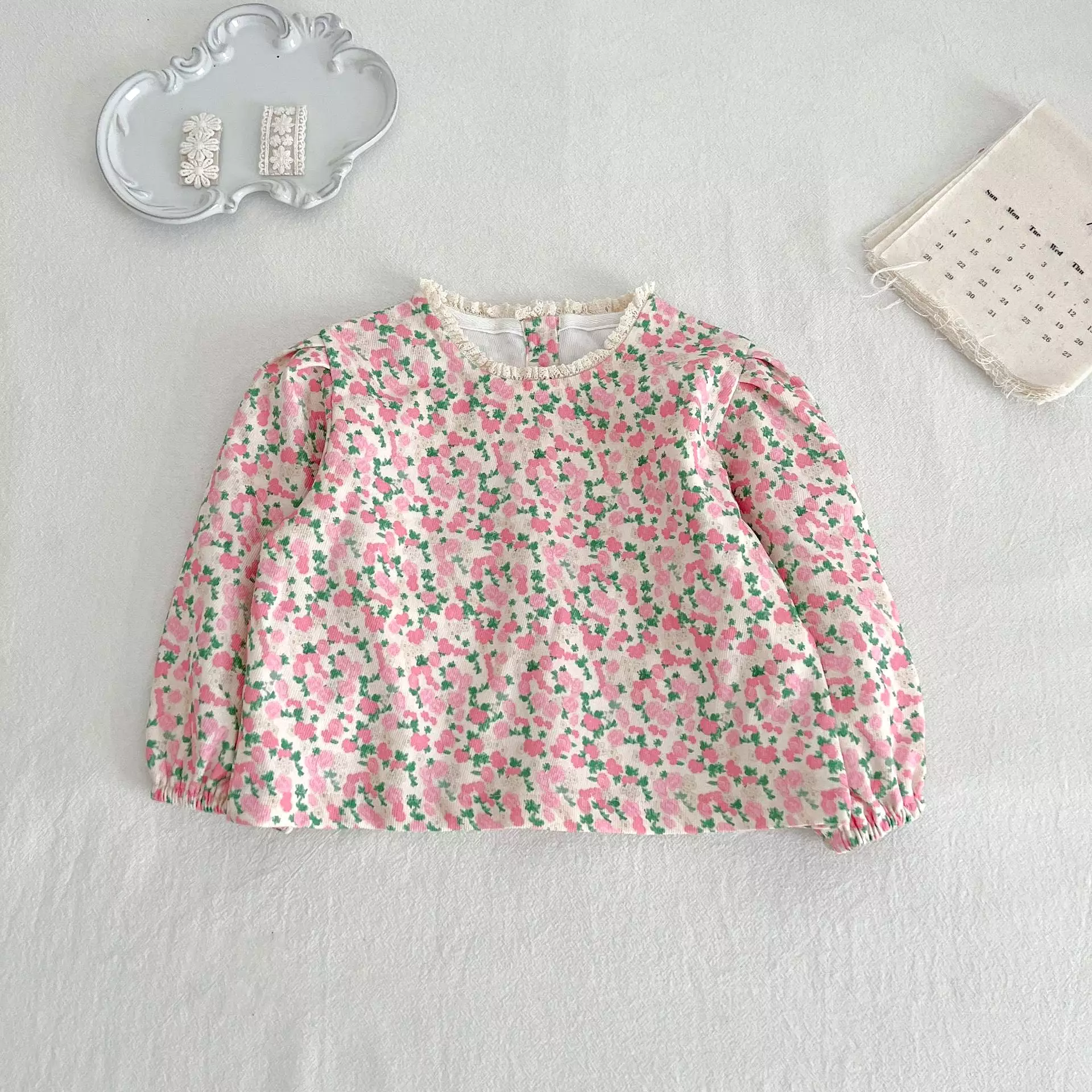 Baby Kid Girls Flower Print Tops Wholesale 23113083