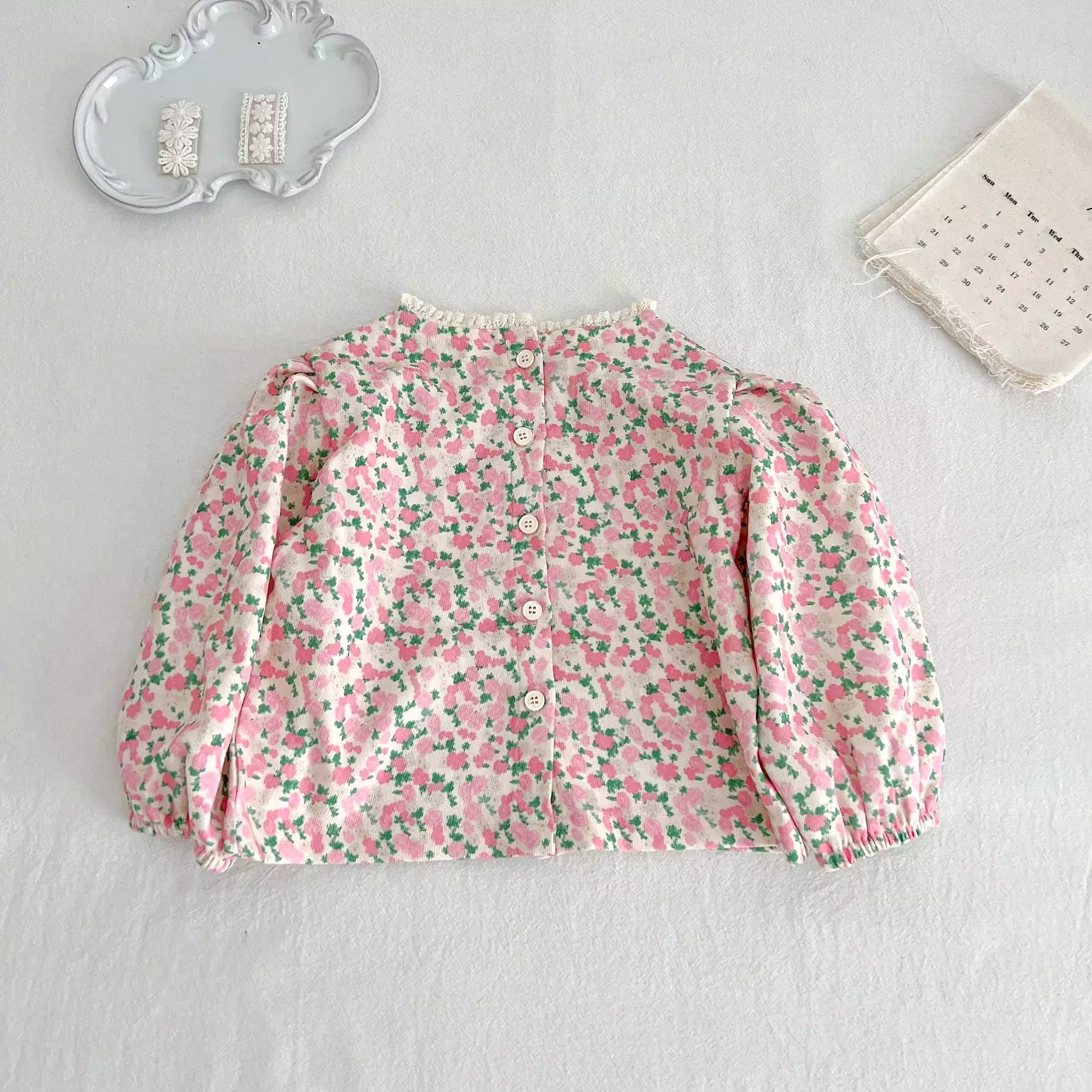 Baby Kid Girls Flower Print Tops Wholesale 23113083