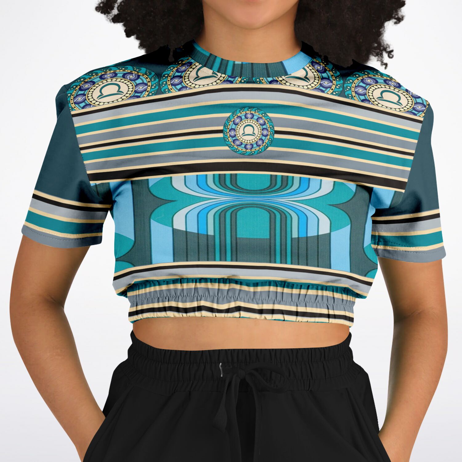 Balanced Life Short Sleeve Cropped Eco-Poly Sweater