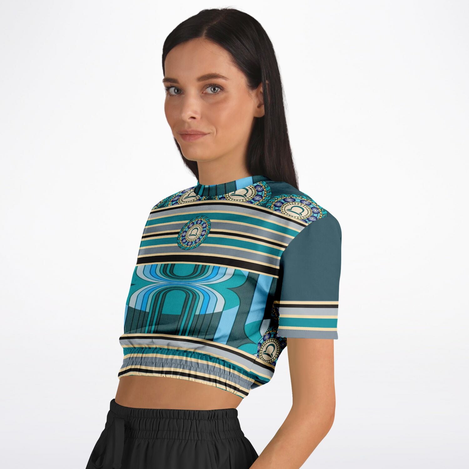 Balanced Life Short Sleeve Cropped Eco-Poly Sweater