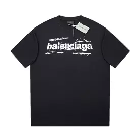 Balenciaga 24SS graffiti brand logo short-sleeved T-shirt Black 3.13