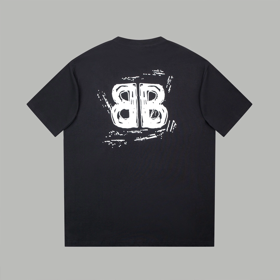 Balenciaga 24SS graffiti brand logo short-sleeved T-shirt Black 3.13