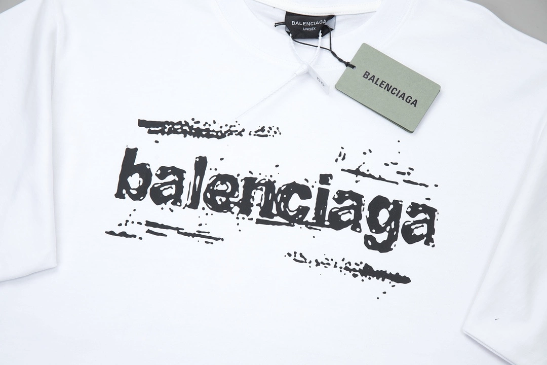 Balenciaga 24SS graffiti brand logo short-sleeved T-shirt White 3.13