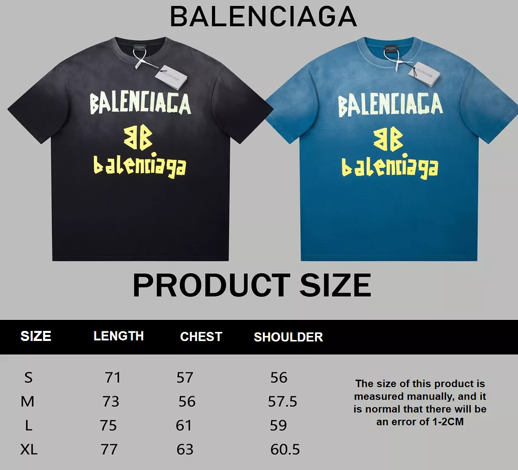 Balenciaga 24SS graffiti hand-painted logo washed short-sleeved T-shirt Black 3.13