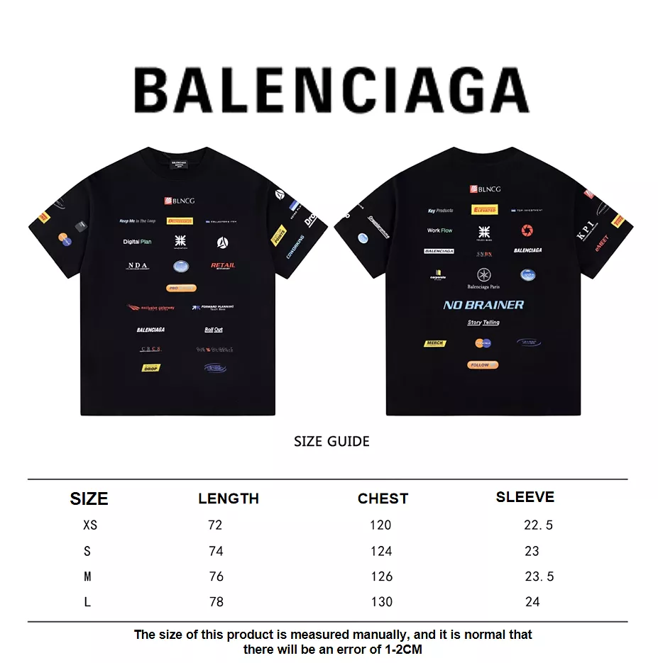 Balenciaga racing logo design logo short-sleeved T-shirt Black 3.29