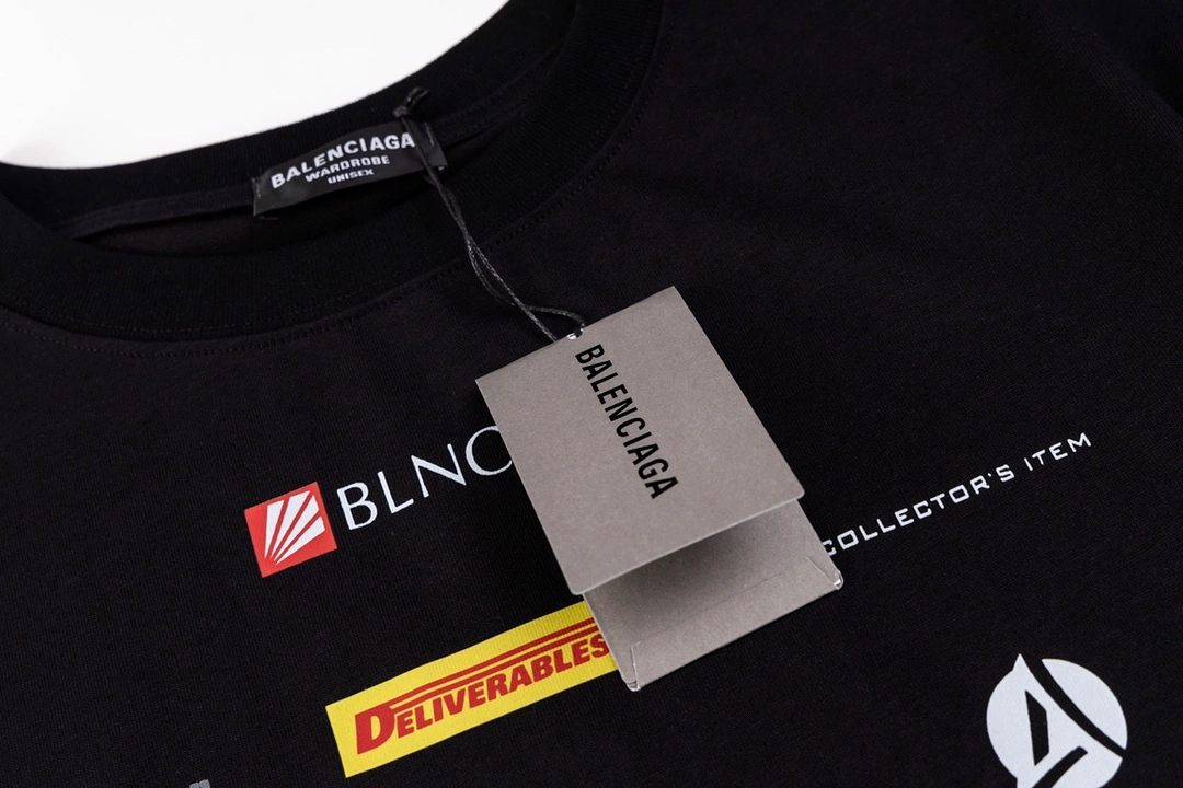 Balenciaga racing logo design logo short-sleeved T-shirt Black 3.29