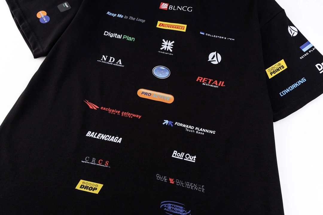 Balenciaga racing logo design logo short-sleeved T-shirt Black 3.29