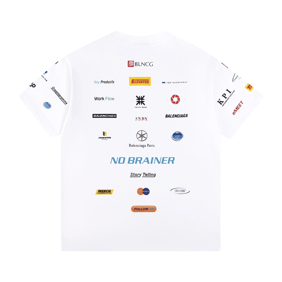 Balenciaga racing logo design logo short-sleeved T-shirt White 3.29