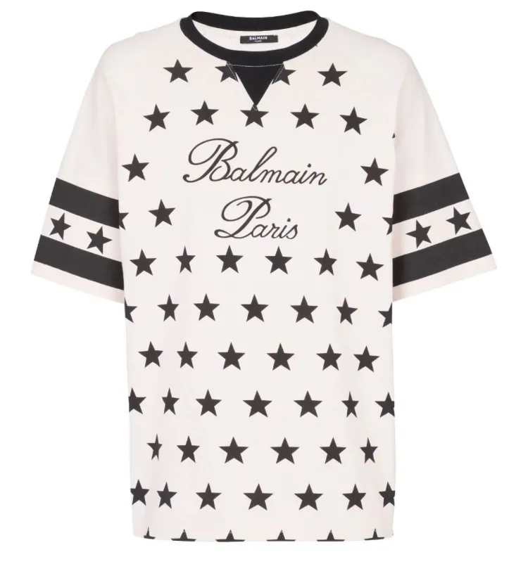 BALMAIN  |Crew Neck Cotton Short Sleeves Logo Luxury