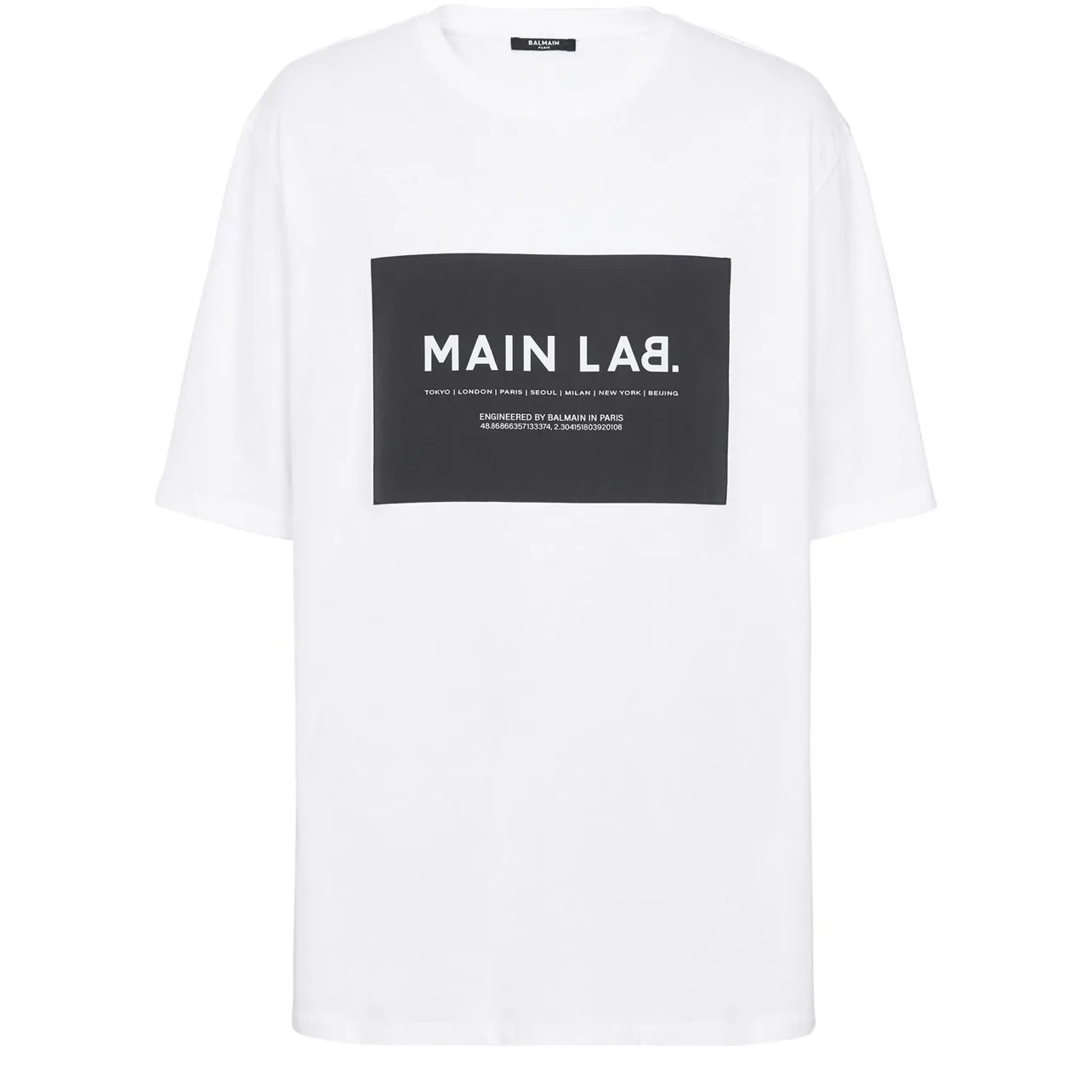 BALMAIN  |Crew Neck Plain Cotton Short Sleeves Logo Luxury