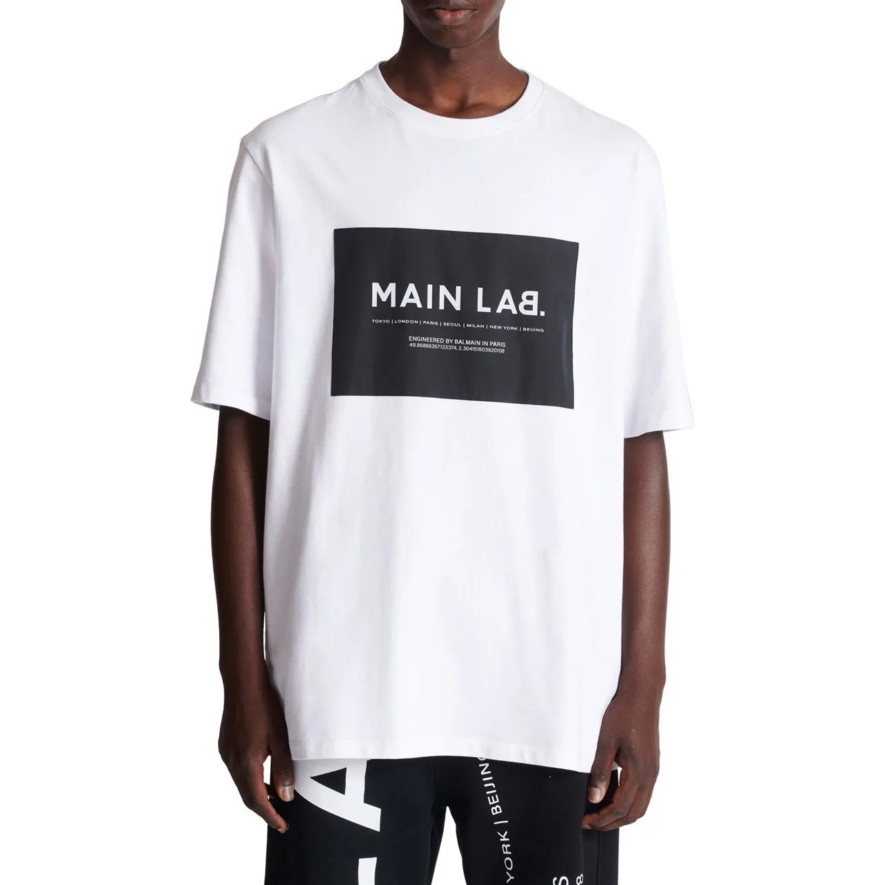 BALMAIN  |Crew Neck Plain Cotton Short Sleeves Logo Luxury