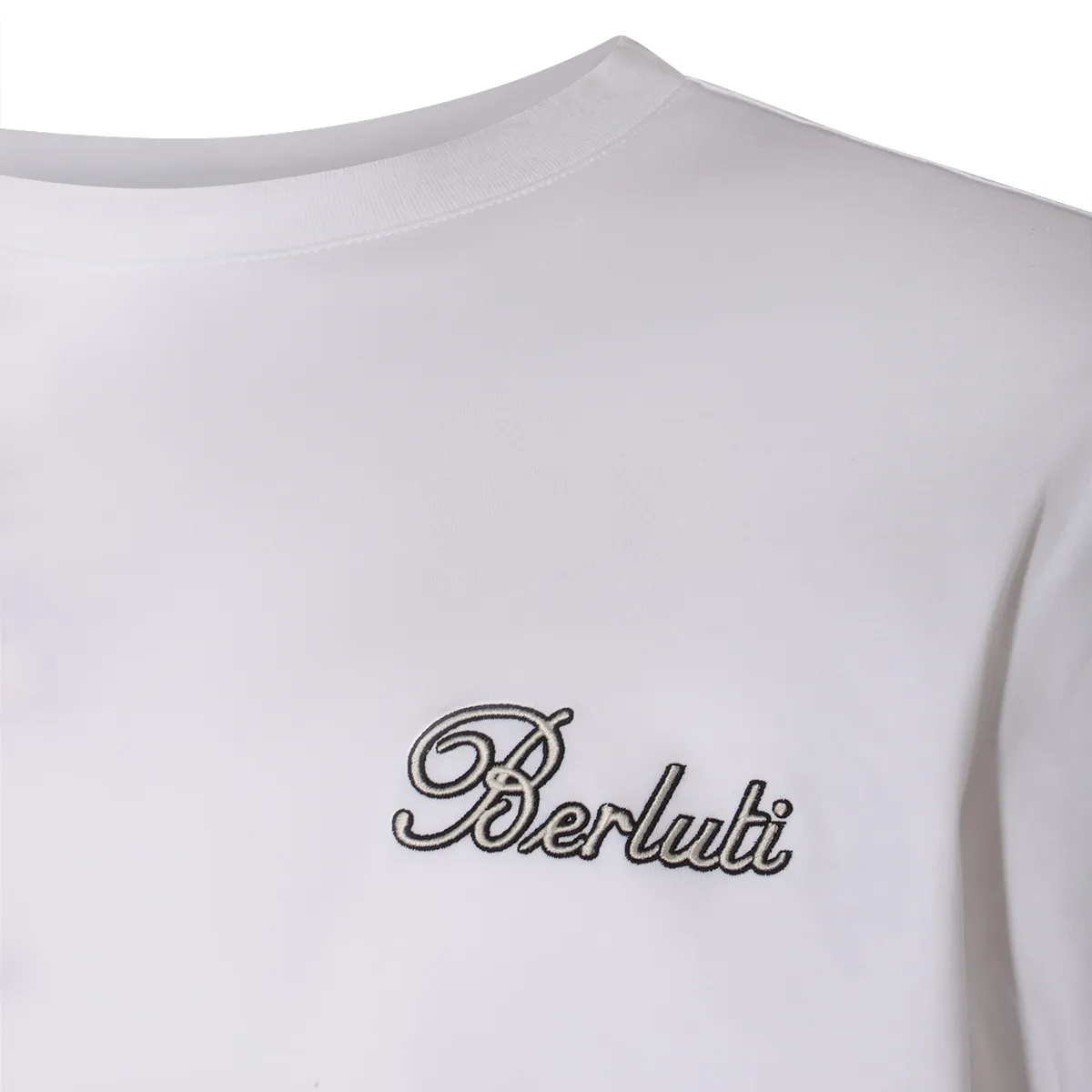 Berluti  |Crew Neck Plain Cotton Short Sleeves Logo Luxury