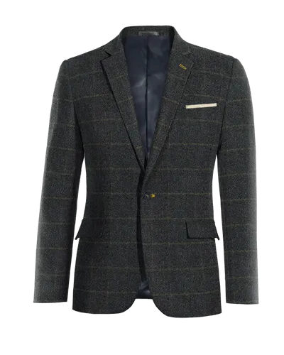  Blazer azul de tweed a cuadros edición limitada de 1 botón