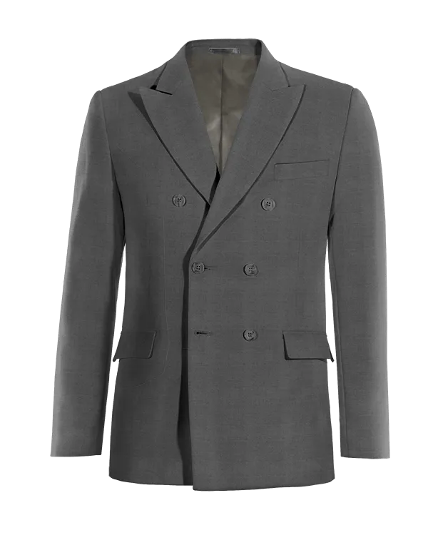  Blazer doble botonadura gris de Lana pura super 100s