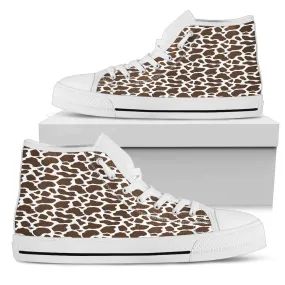 Brown Cow Print Mens High Tops