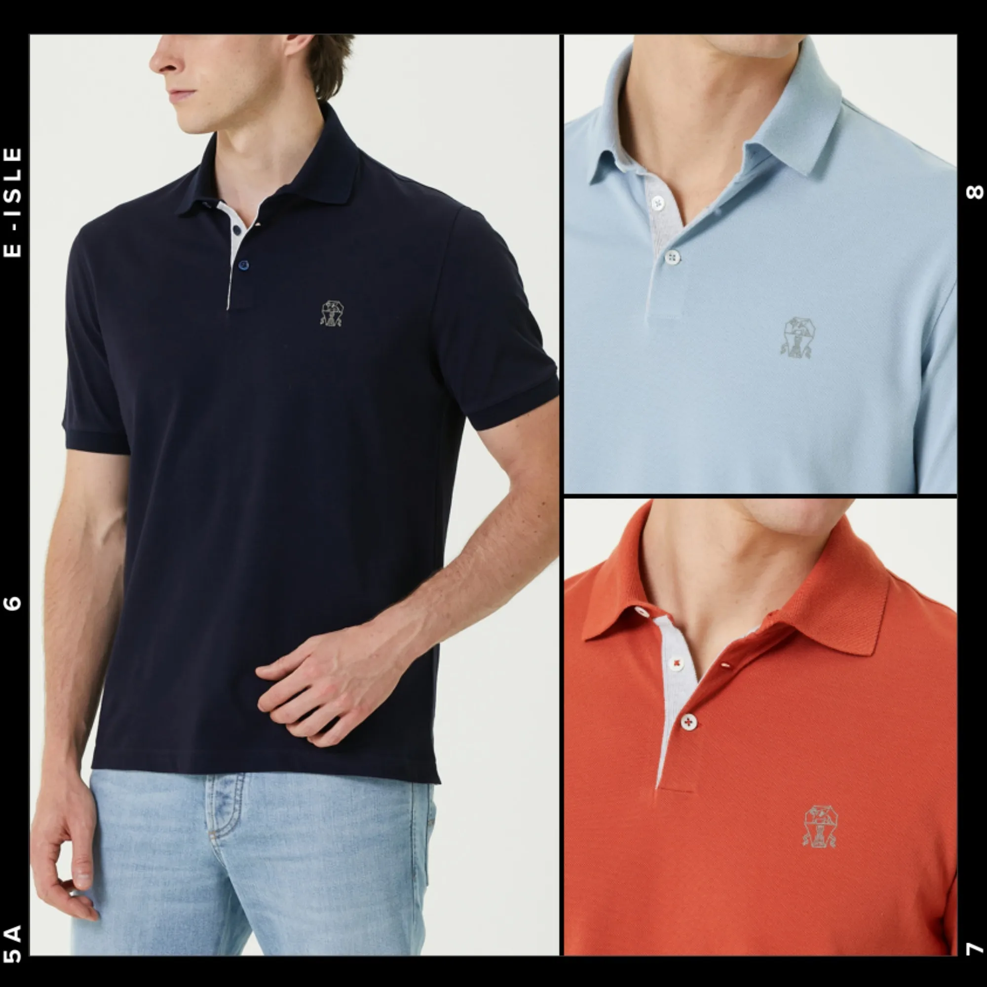 BRUNELLO CUCINELLI  |Plain Cotton Short Sleeves Logo Polos