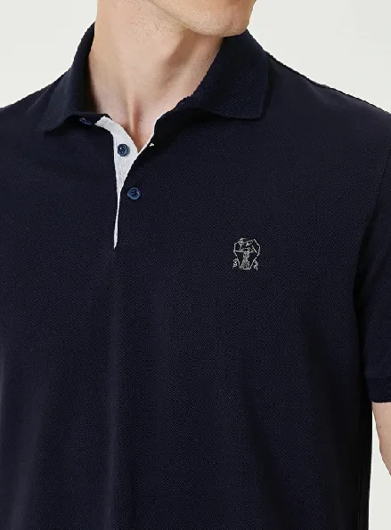 BRUNELLO CUCINELLI  |Plain Cotton Short Sleeves Logo Polos