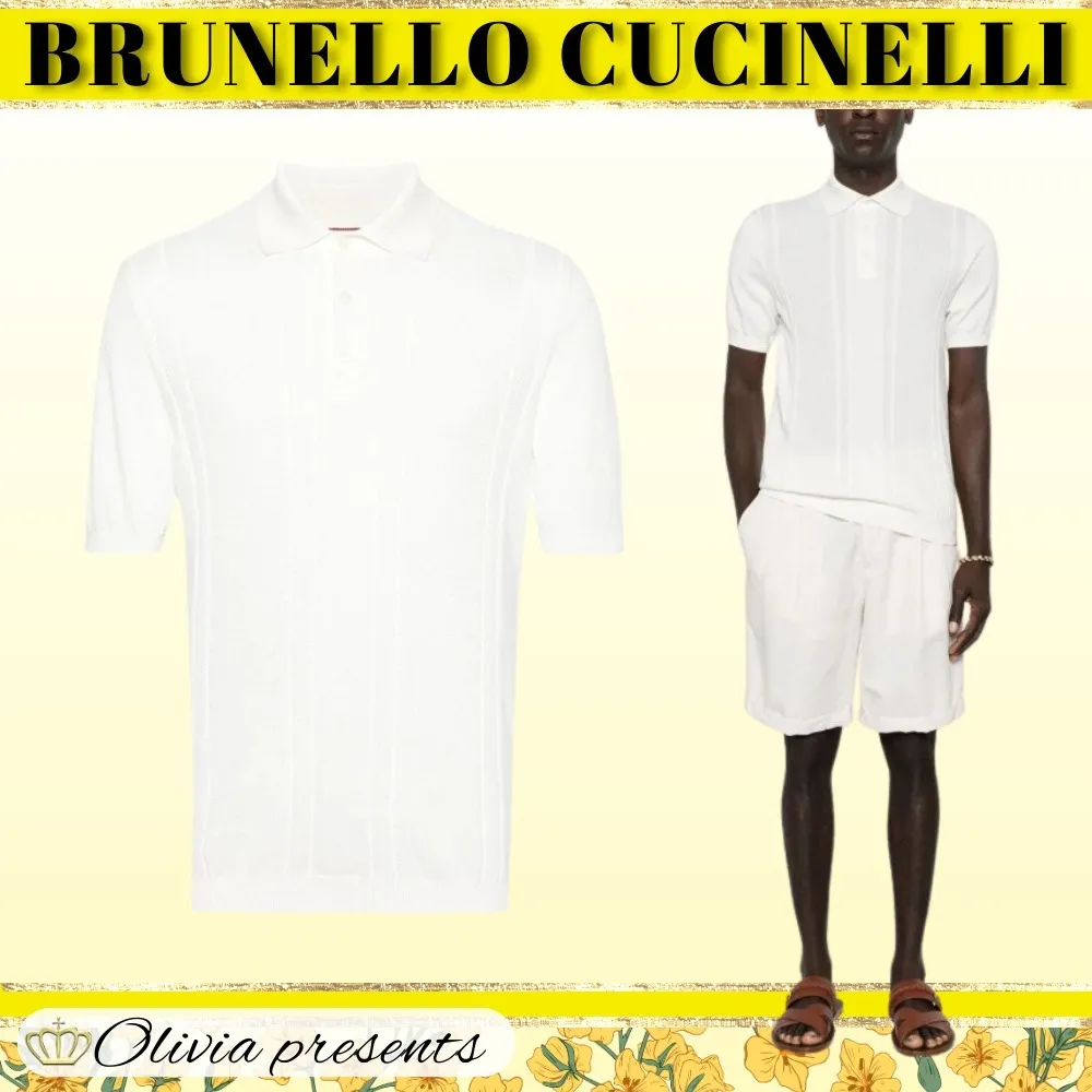 BRUNELLO CUCINELLI  |Plain Cotton Short Sleeves Polos