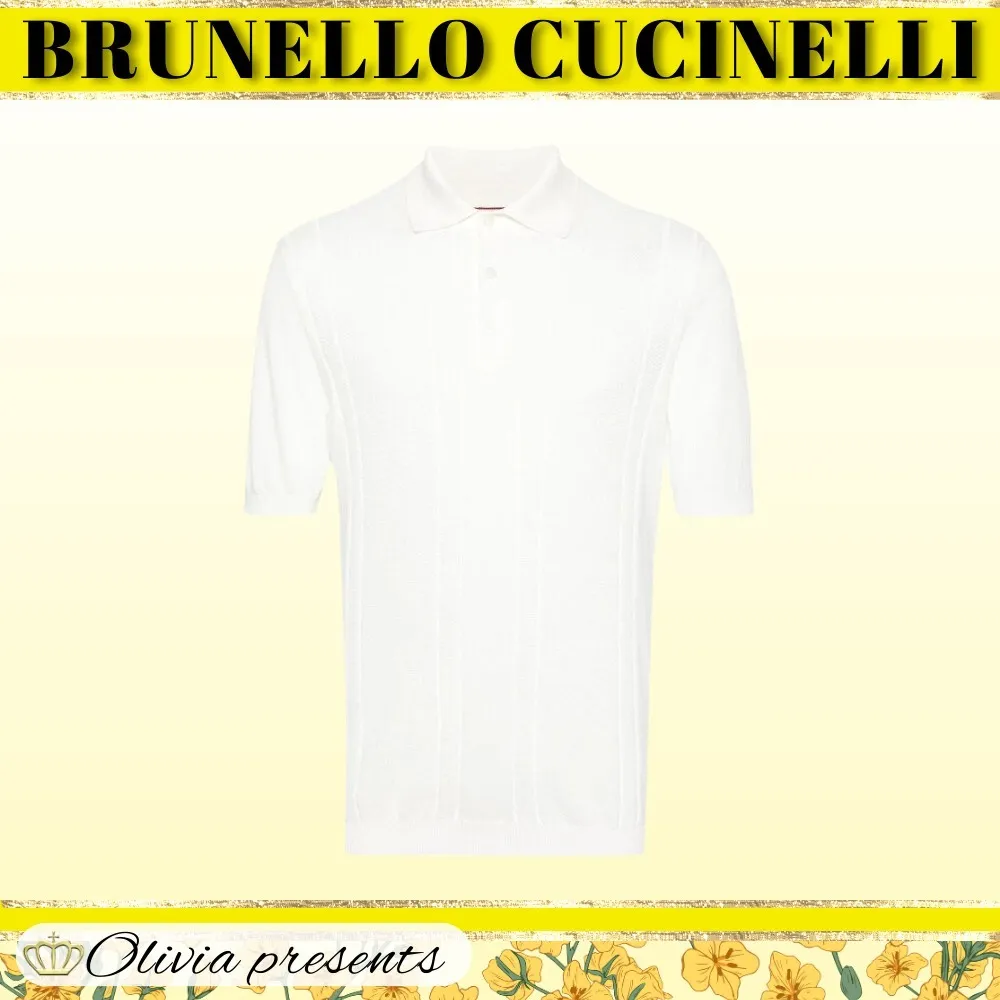 BRUNELLO CUCINELLI  |Plain Cotton Short Sleeves Polos