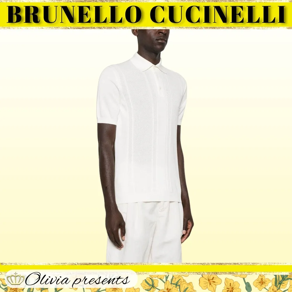 BRUNELLO CUCINELLI  |Plain Cotton Short Sleeves Polos