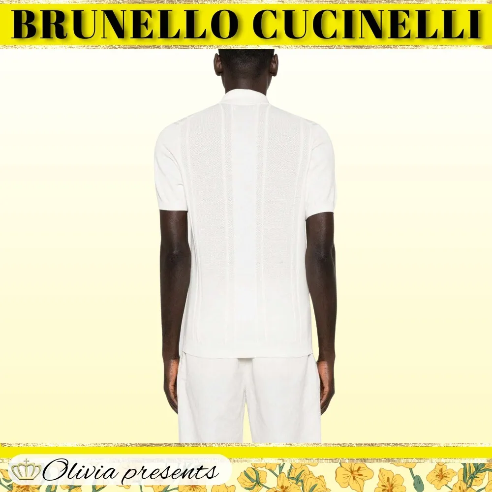 BRUNELLO CUCINELLI  |Plain Cotton Short Sleeves Polos