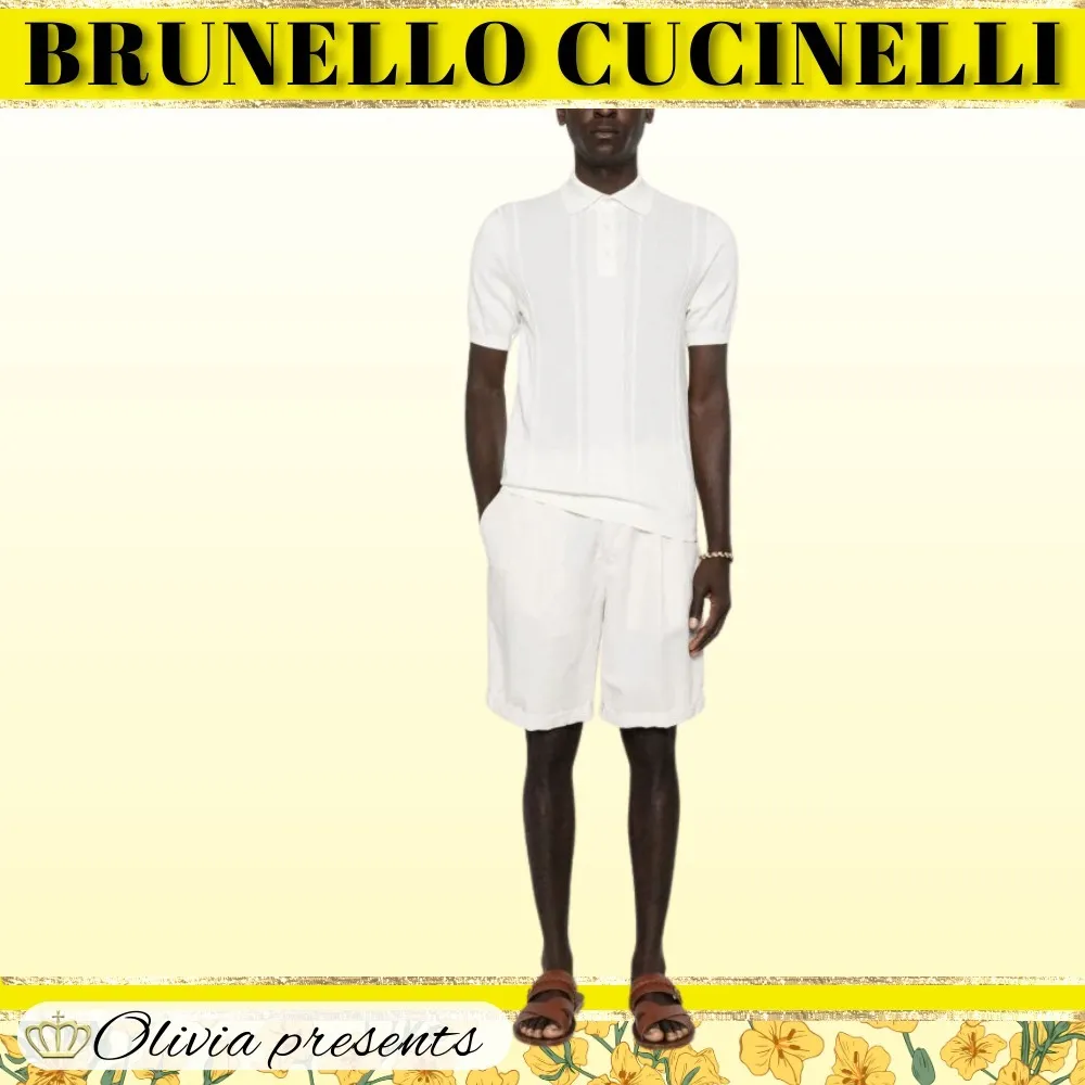 BRUNELLO CUCINELLI  |Plain Cotton Short Sleeves Polos