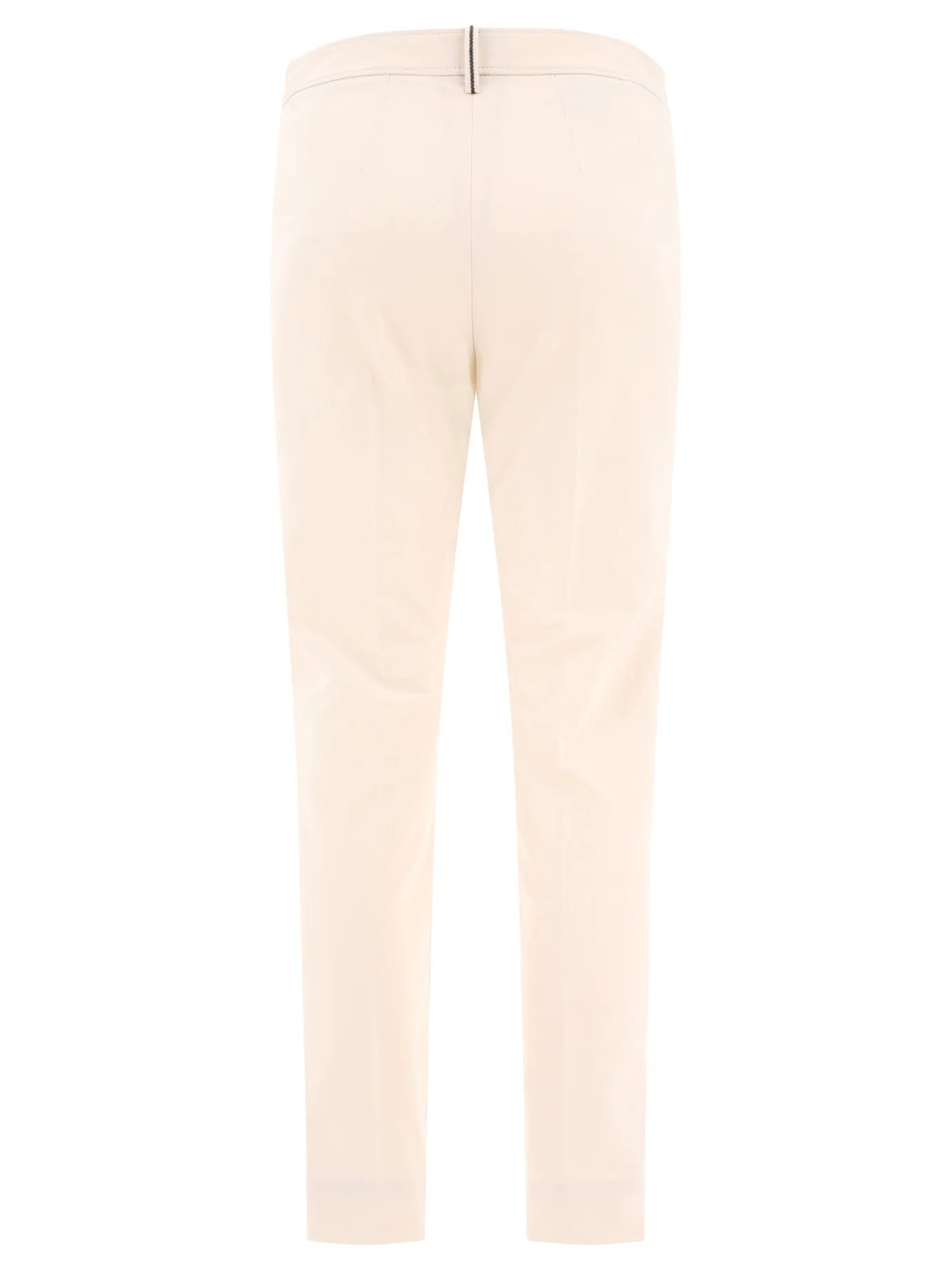 BRUNELLO CUCINELLI Women's White Straight Pants for the 2024 Summer Season