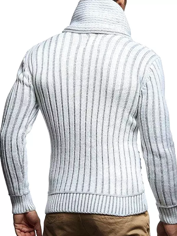 Buttoned Loose Men Turtleneck Sweater