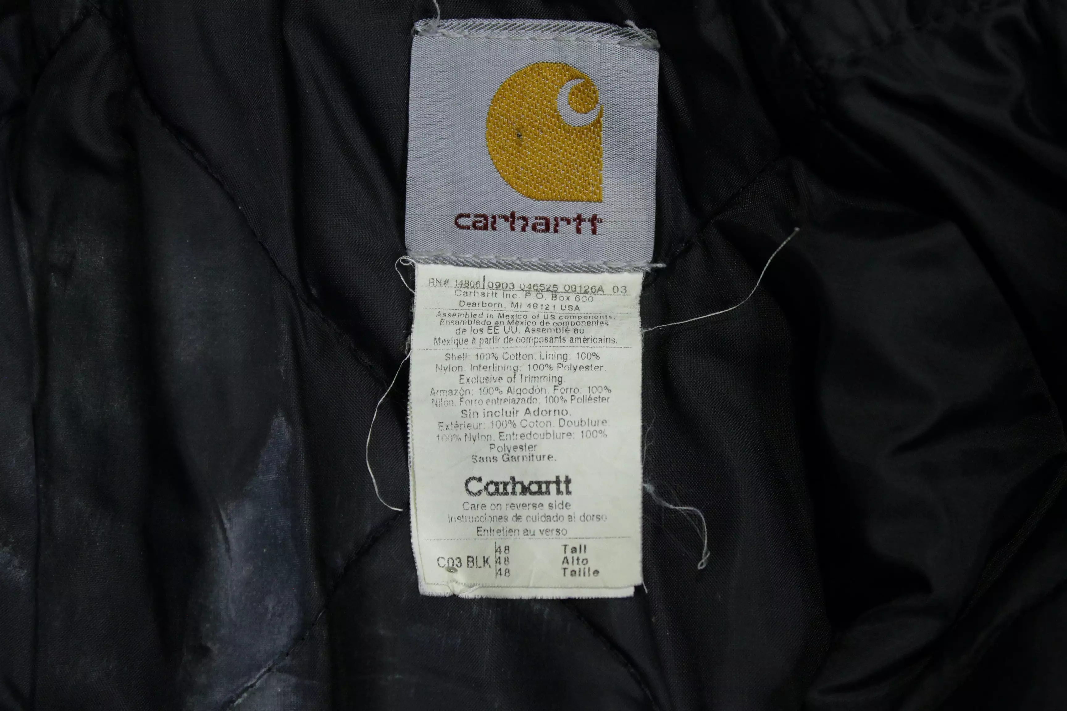 Carhartt C03 Traditional Duck Arctic Quilt Lined Barn Chore Coat Work Jacket