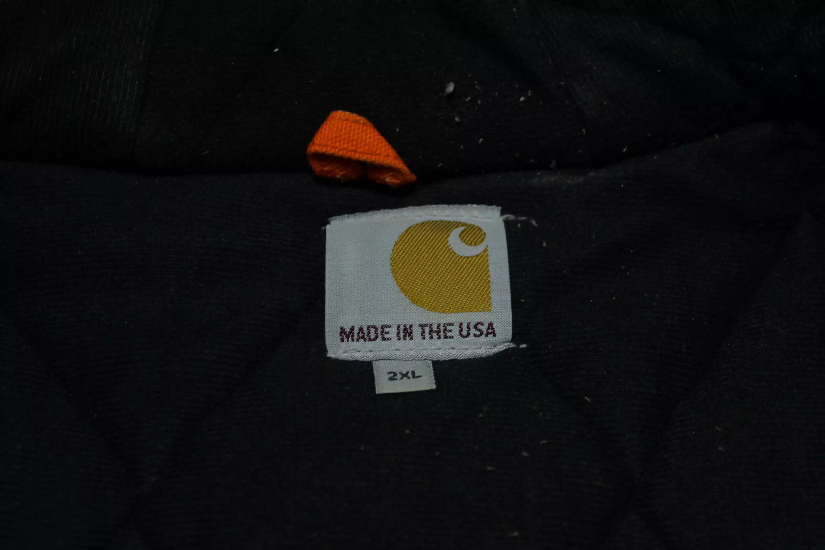 Carhartt J140 BLZ Blaze Orange Hooded Insulated Quilt Lined USA Made Work Jacket