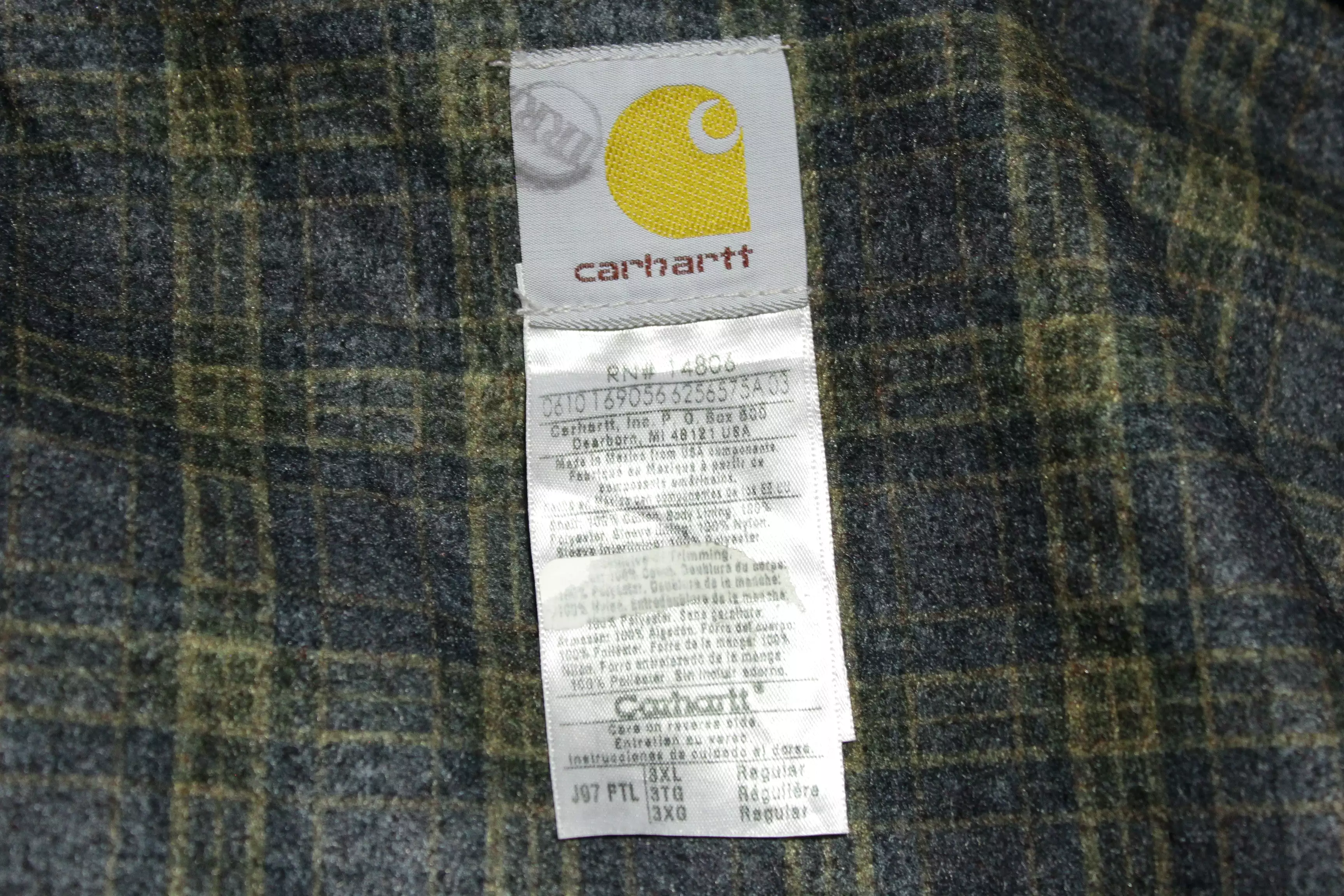 Carhartt J97 Blanket PTL Petrol Indigo Detroit Blanked Lined Work Jacket