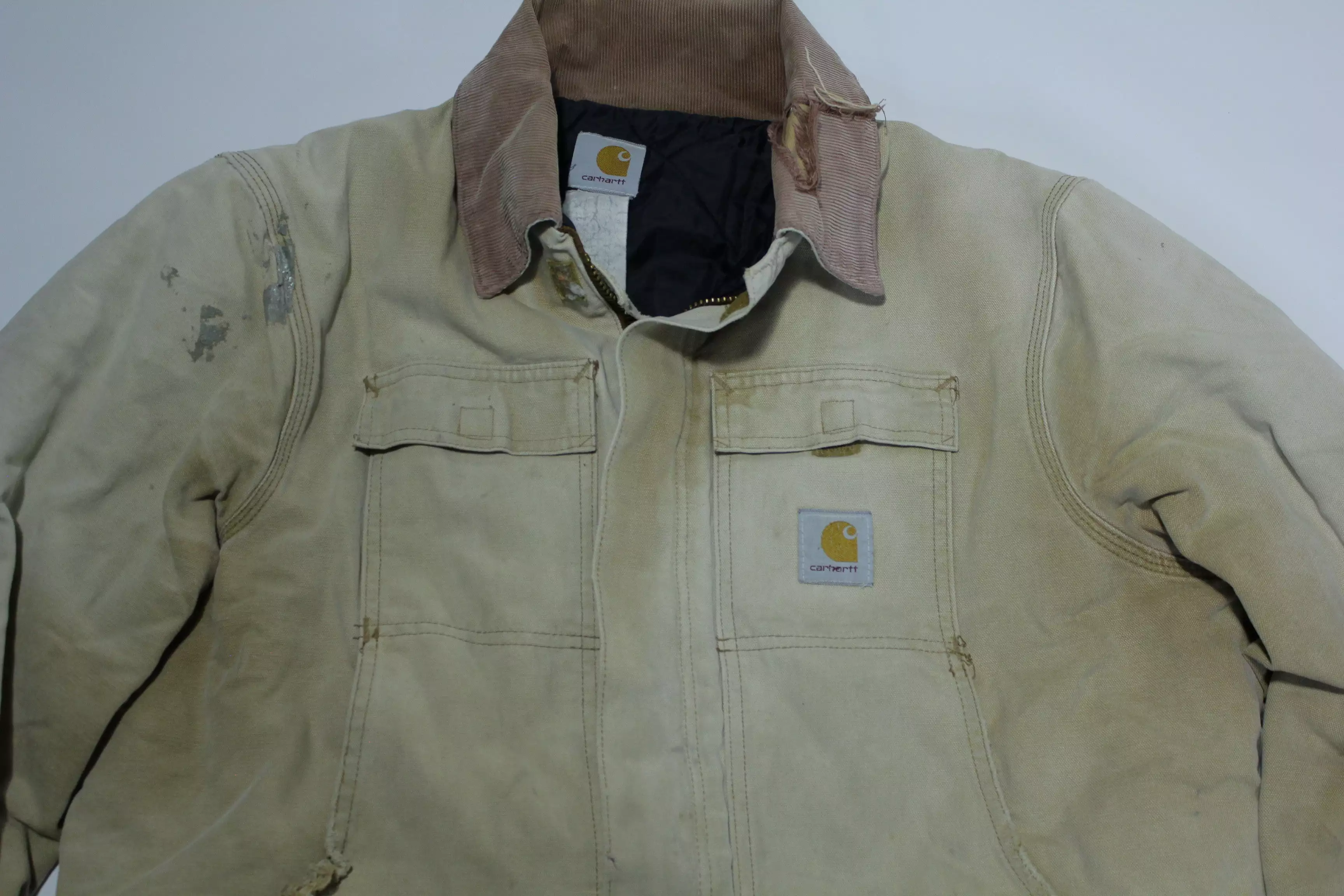 Carhartt Vintage C03 Y2K BRN Traditional Chore Canvas Duck Work Jacket Distressed