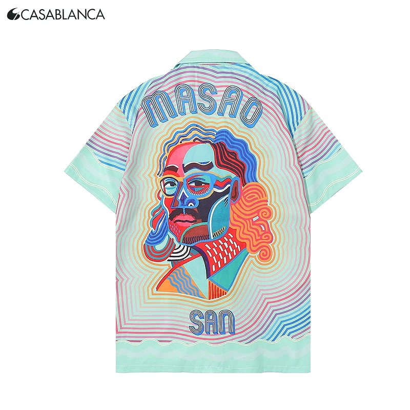 Casablanca 23SS face print short-sleeved T-shirt & shorts 4.9