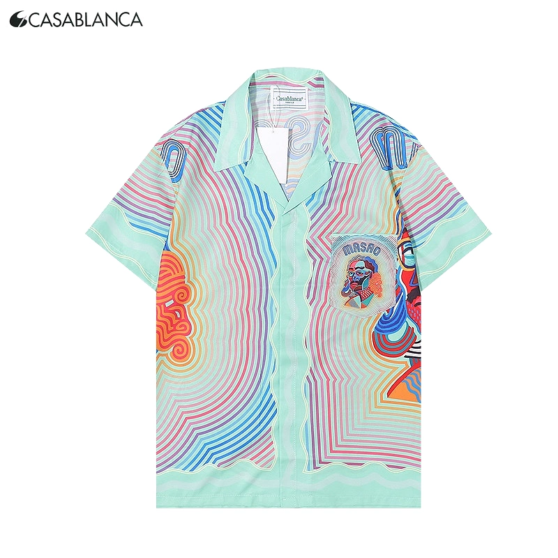 Casablanca 23SS face print short-sleeved T-shirt & shorts 4.9