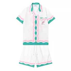 Casablanca 23SS Love racket short-sleeved T-shirt & shorts 4.9