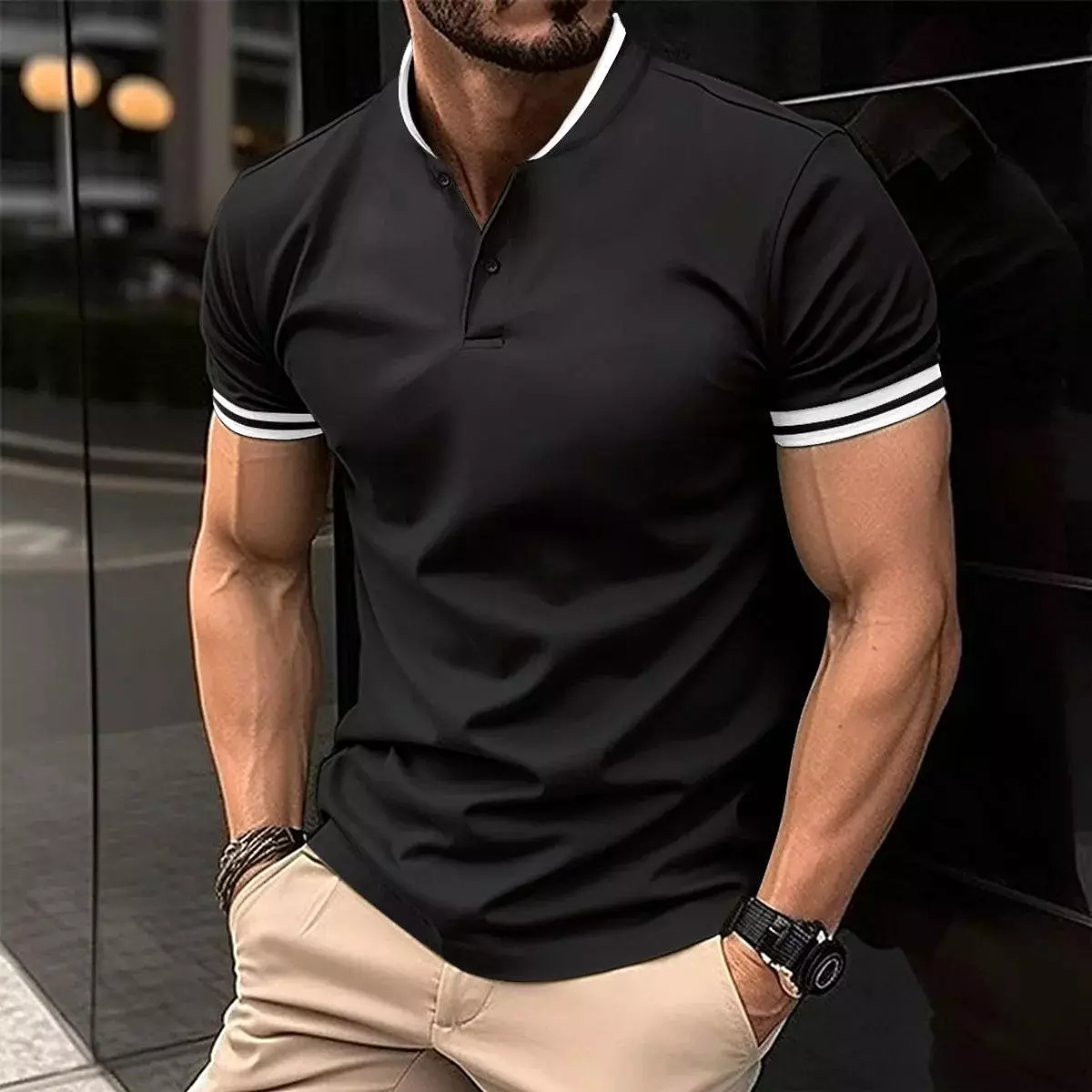 Casual Short-Sleeved Men Polo Shirt